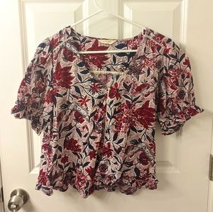 Lucky Brand bohemian floral top size small